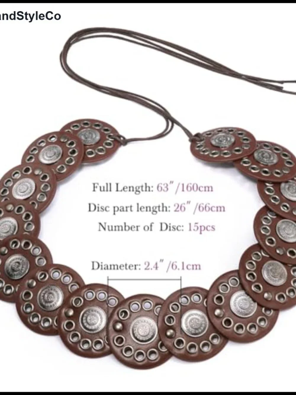 PU Leather Disc Belt Adjustable Knot Tie Waist Belt Boho Western